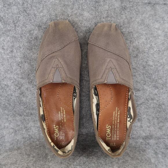 Toms Shoes Womens 7 Flats Slip On Alpargata Loafer Sneaker Casual Canvas Gray - Picture 6 of 11
